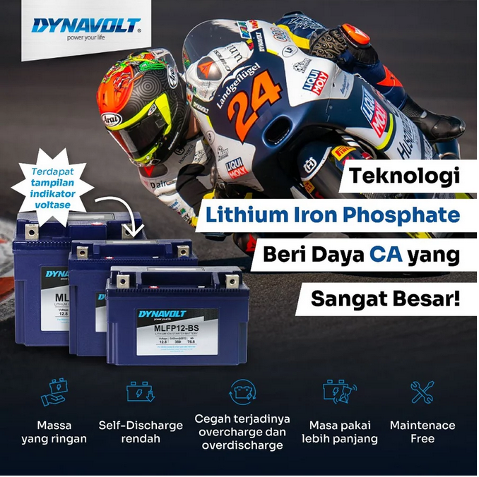 Dynavolt Aki Motor Lithium MLFP12B-BS - CCA 360 A Dynavolt Aki Motor Lithium MLFP12B-BS - CCA 360 A